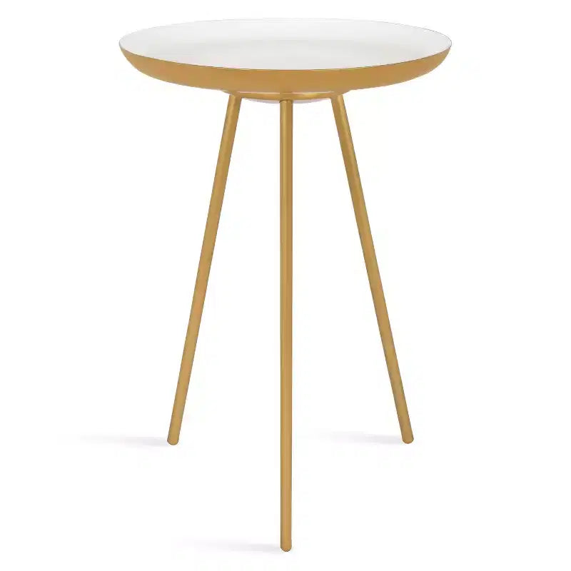 Round Metal Tripod Side Table with Enamel Top