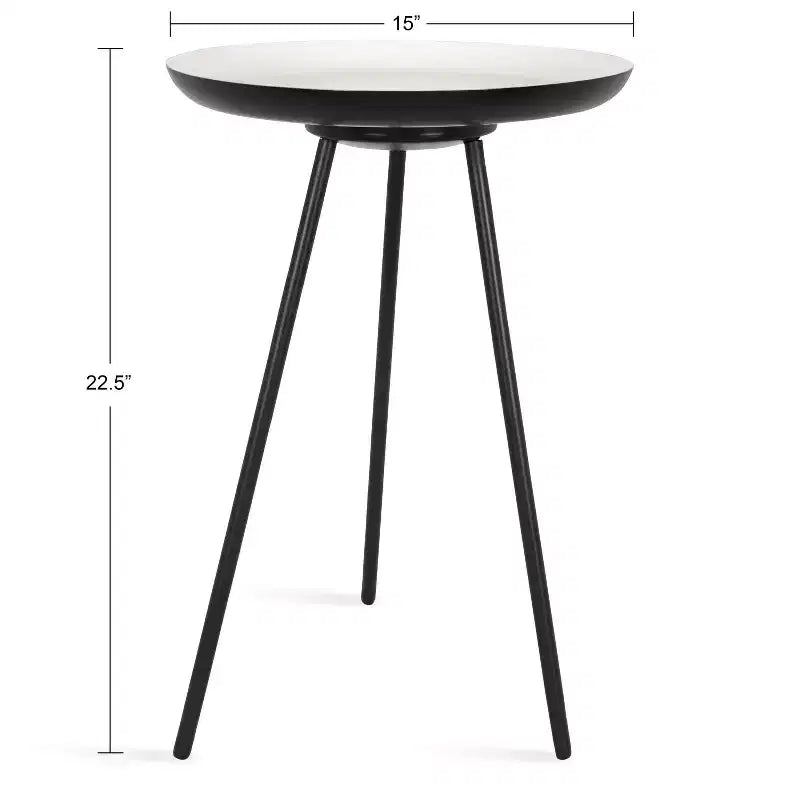 Round Metal Tripod Side Table with Enamel Top