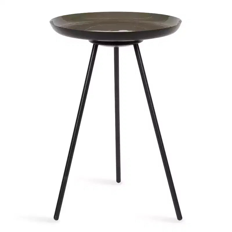 Round Metal Tripod Side Table with Enamel Top