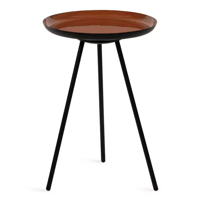 Round Metal Tripod Side Table with Enamel Top