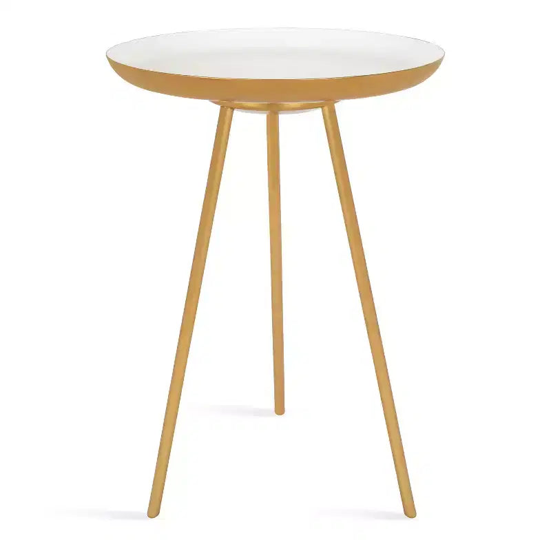 Round Metal Tripod Side Table with Enamel Top