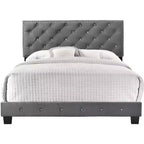Velvet Tufted Panel Bed, for 152 × 203 cm Mattress