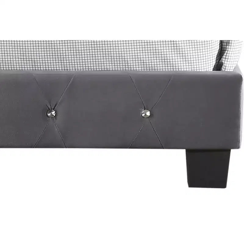 Velvet Tufted Panel Bed, for 152 × 203 cm Mattress