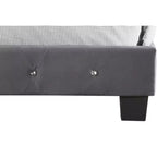 Velvet Tufted Panel Bed, for 152 × 203 cm Mattress