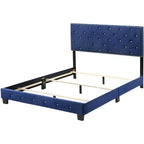 Velvet Tufted Panel Bed, for 152 × 203 cm Mattress