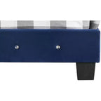 Velvet Tufted Panel Bed, for 152 × 203 cm Mattress
