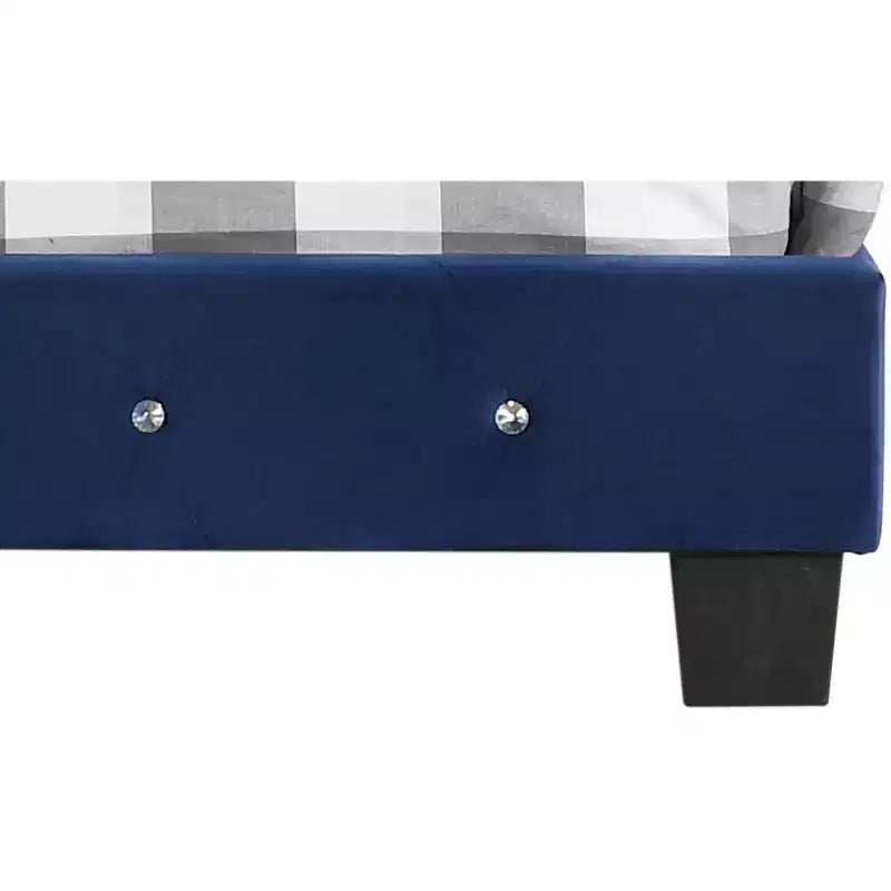 Velvet Tufted Panel Bed, for 152 × 203 cm Mattress