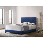 Velvet Tufted Panel Bed, for 152 × 203 cm Mattress