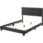 Velvet Tufted Panel Bed, for 152 × 203 cm Mattress