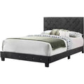 Velvet Tufted Panel Bed, for 152 × 203 cm Mattress