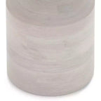 Handcrafted Solid Mango Wood Round Accent Table, White Wash