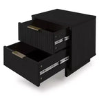 Modern 2 Drawer Nightstand with Gold Hardware