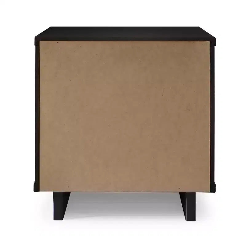 Modern 2 Drawer Nightstand with Gold Hardware