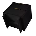 Modern 2 Drawer Nightstand with Gold Hardware