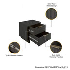 Modern 2 Drawer Nightstand with Gold Hardware