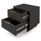 Modern 2 Drawer Nightstand with Gold Hardware