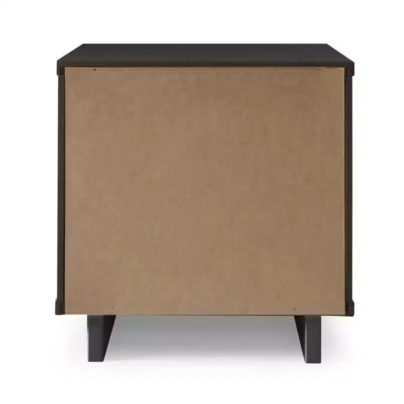 Modern 2 Drawer Nightstand with Gold Hardware