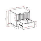 Modern 2 Drawer Nightstand with Gold Hardware
