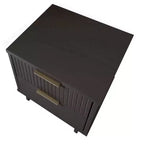 Modern 2 Drawer Nightstand with Gold Hardware