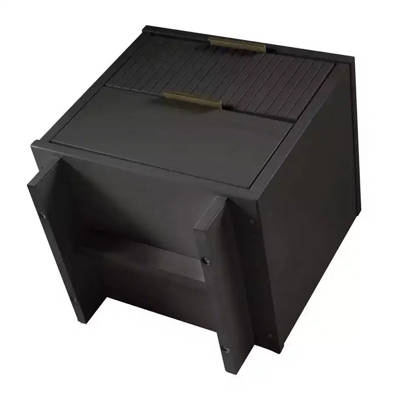 Modern 2 Drawer Nightstand with Gold Hardware