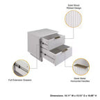 Modern 2 Drawer Nightstand with Gold Hardware