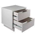Modern 2 Drawer Nightstand with Gold Hardware