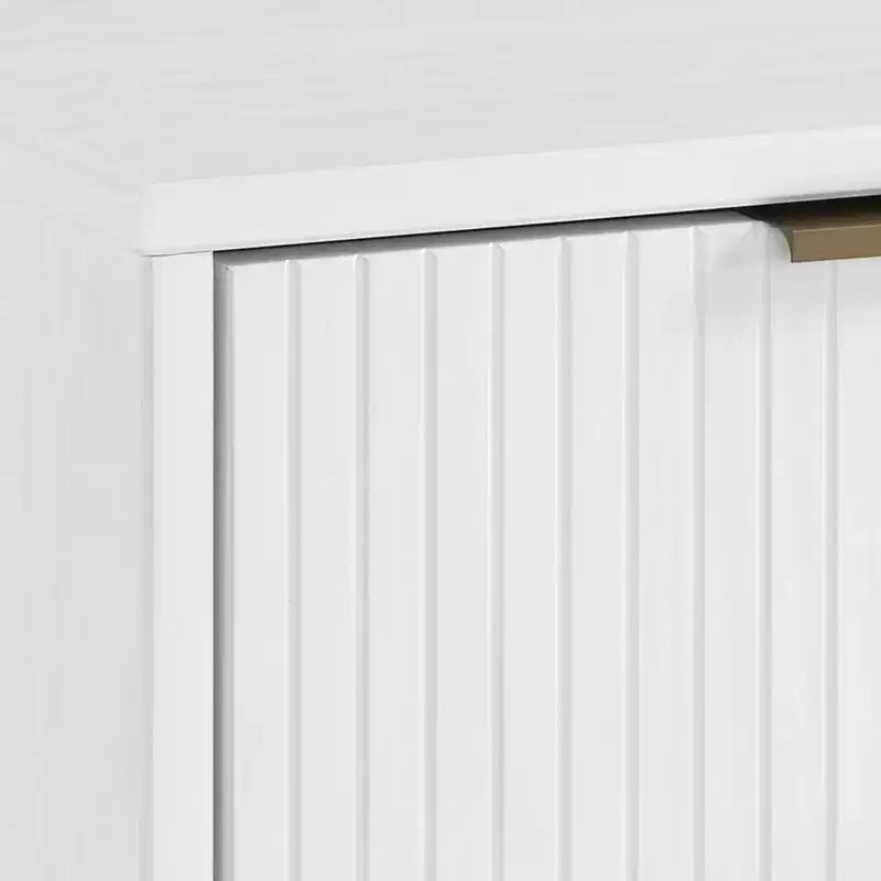 Modern 2 Drawer Nightstand with Gold Hardware