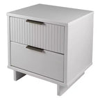Modern 2 Drawer Nightstand with Gold Hardware