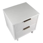 Modern 2 Drawer Nightstand with Gold Hardware