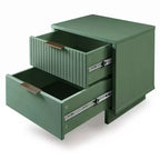 Modern 2 Drawer Nightstand with Gold Hardware