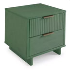 Modern 2 Drawer Nightstand with Gold Hardware