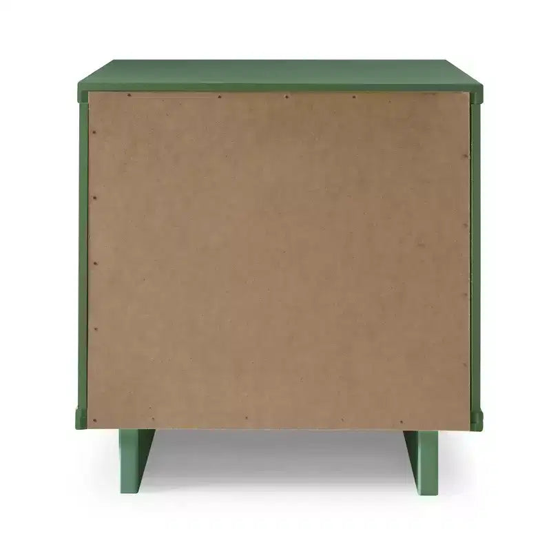 Modern 2 Drawer Nightstand with Gold Hardware
