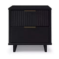 Modern 2 Drawer Nightstand with Gold Hardware