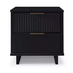 Modern 2 Drawer Nightstand with Gold Hardware