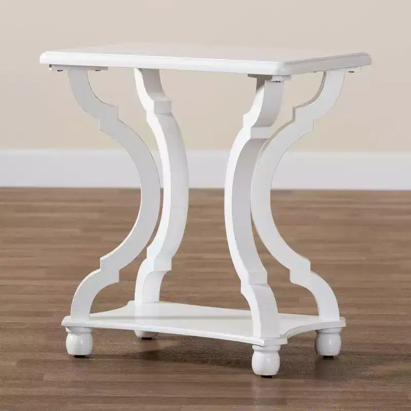 Black Fir Wood and MDF End Table