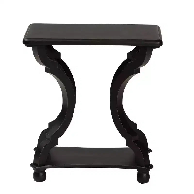 Black Fir Wood and MDF End Table