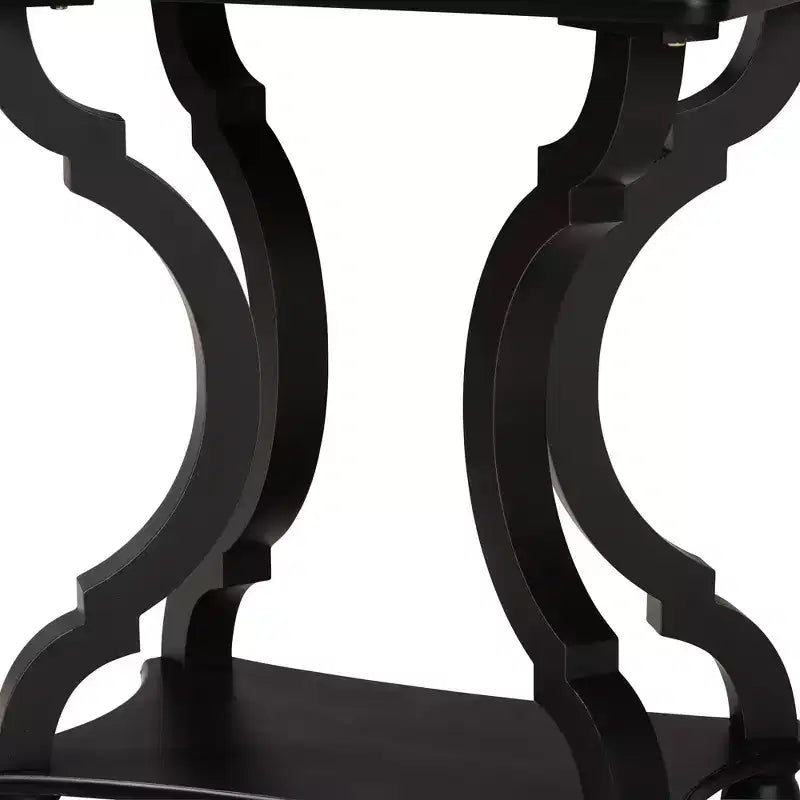 Black Fir Wood and MDF End Table