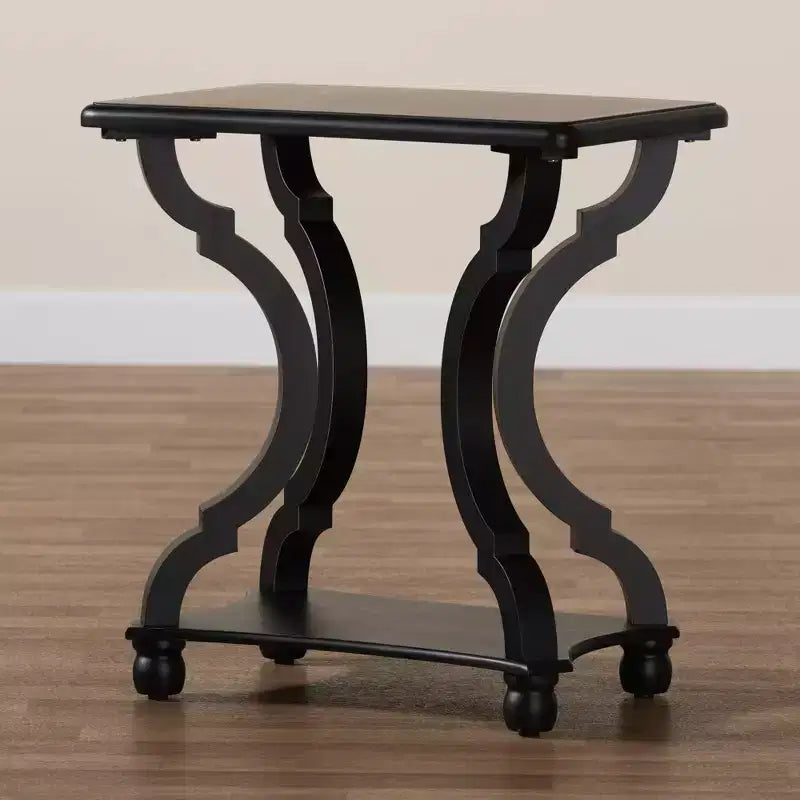 Black Fir Wood and MDF End Table