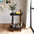 Steel and Wood Bar Serving Cart
