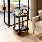 Steel and Wood Bar Serving Cart