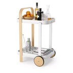 Steel and Wood Bar Serving Cart