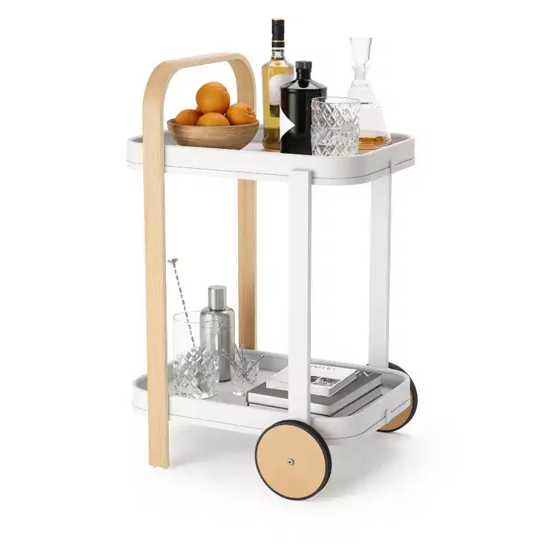 Steel and Wood Bar Serving Cart