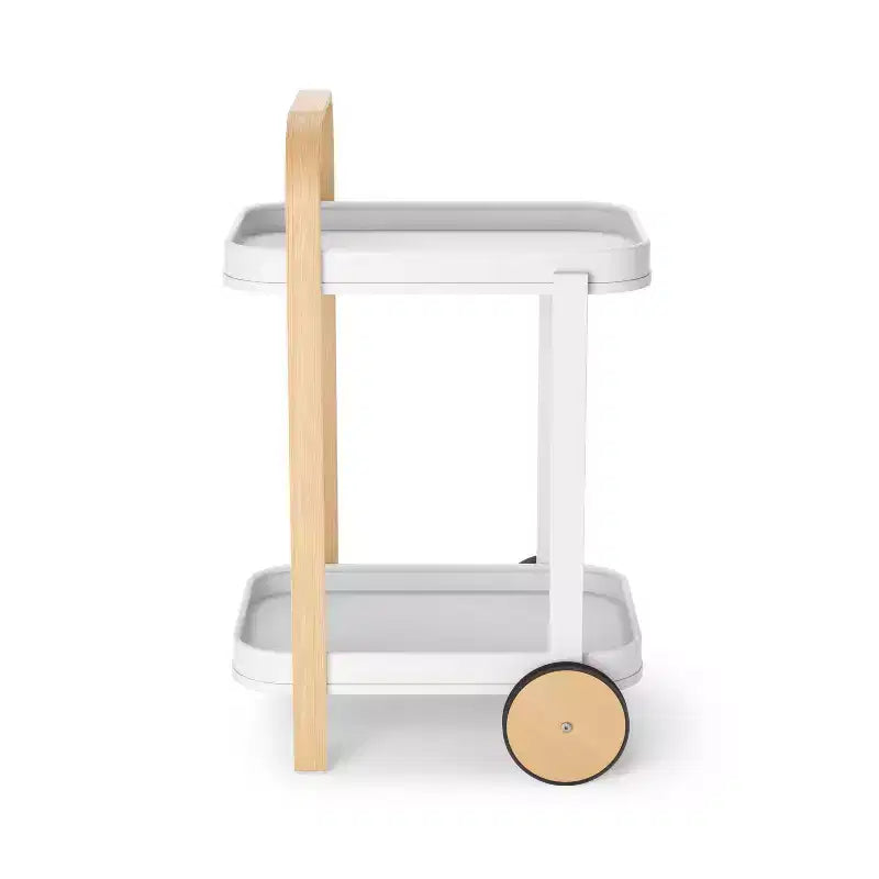 Steel and Wood Bar Serving Cart