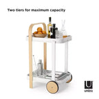 Steel and Wood Bar Serving Cart