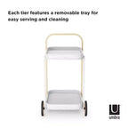 Steel and Wood Bar Serving Cart