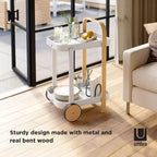 Steel and Wood Bar Serving Cart