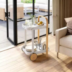 Steel and Wood Bar Serving Cart