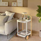 Steel and Wood Bar Serving Cart