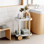 Steel and Wood Bar Serving Cart