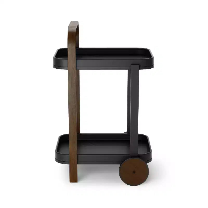 Steel and Wood Bar Serving Cart